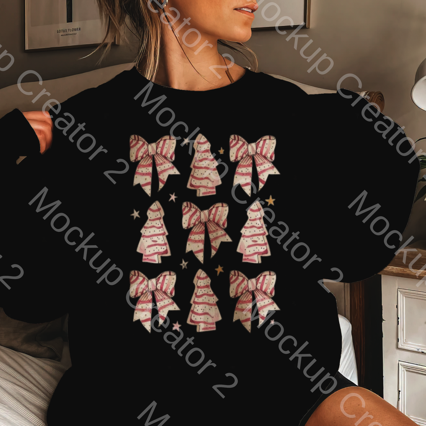 Christmas Tree & Bows Crewneck