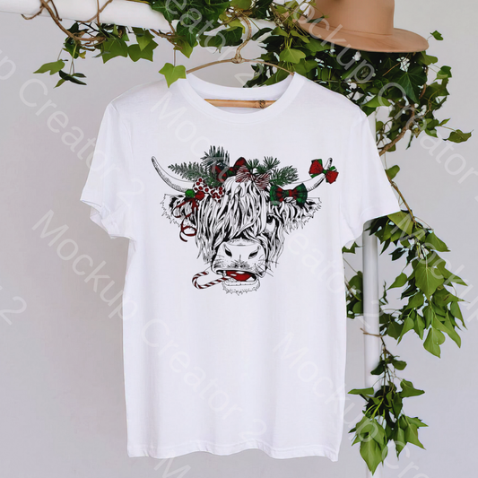 Christmas Cow Tshirt