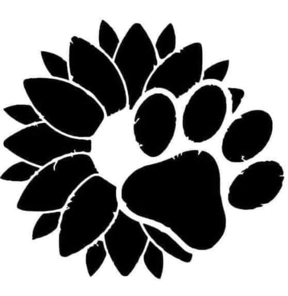 Dog paw flower sticker