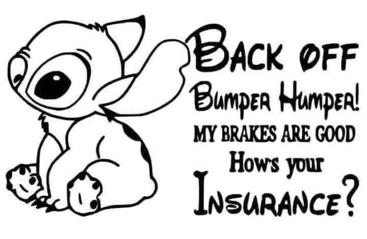 Back up bumper humper sticker