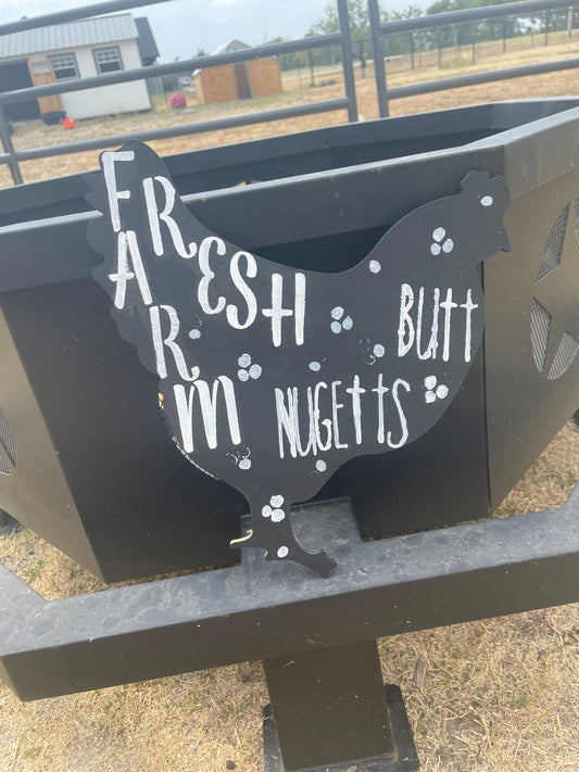 fresh butt nuggets sign