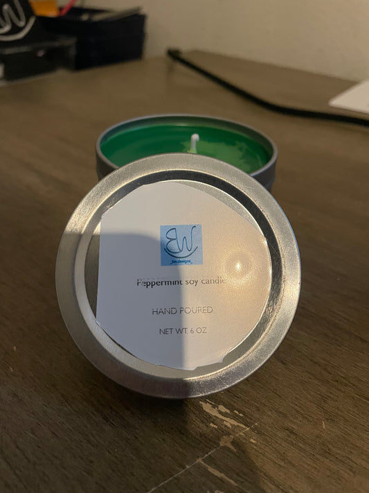 Peppermint soy candle