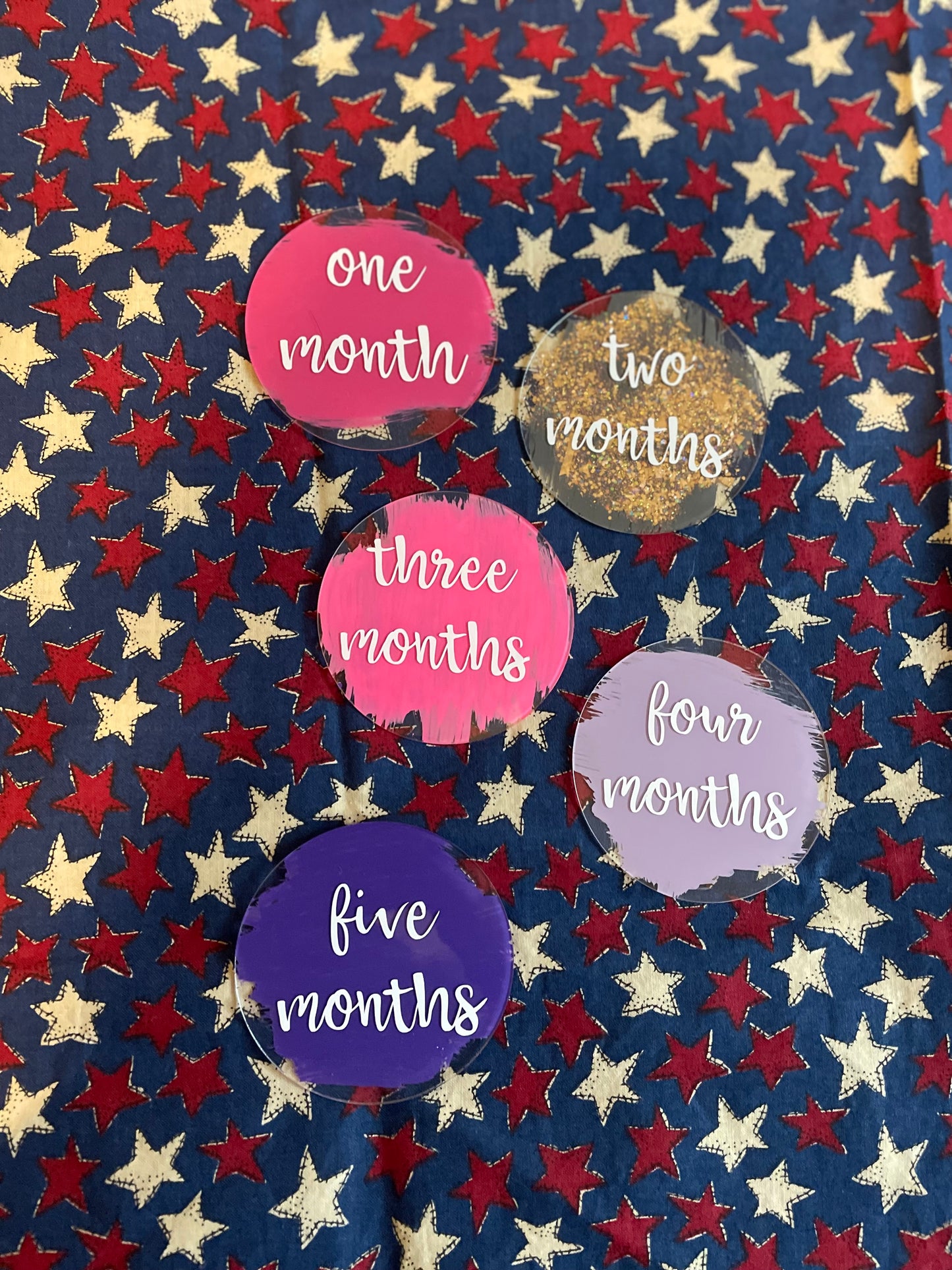 1-12 months pink and purple milestone signs