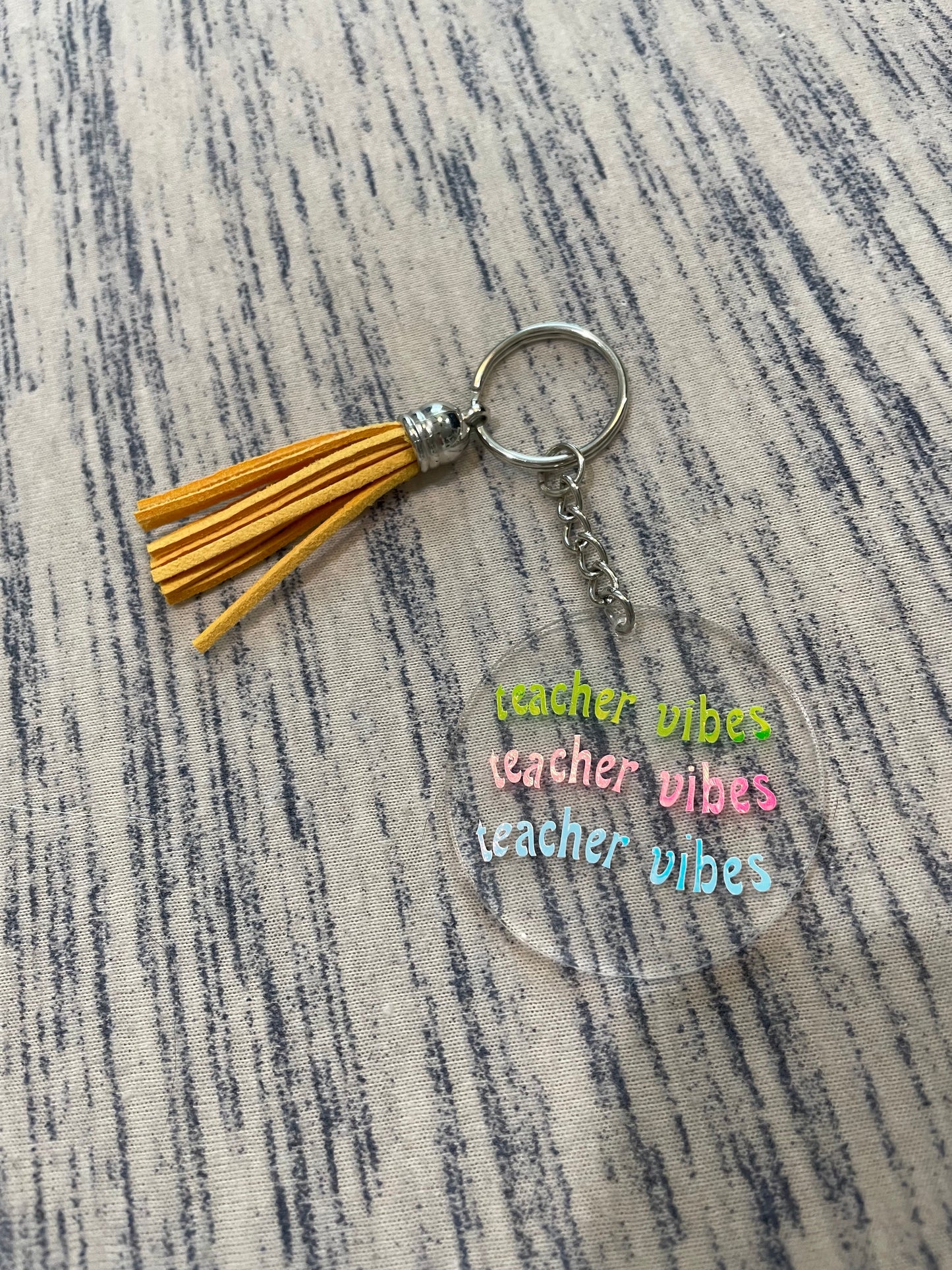 teacher vibes keychain