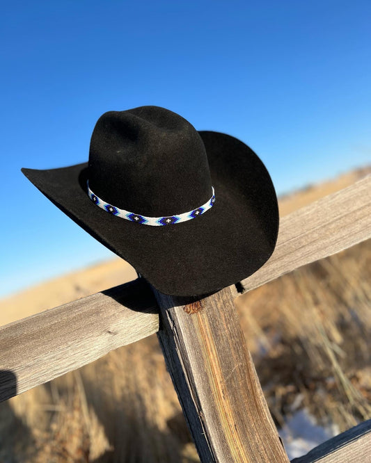 blue and purple navajo hat band