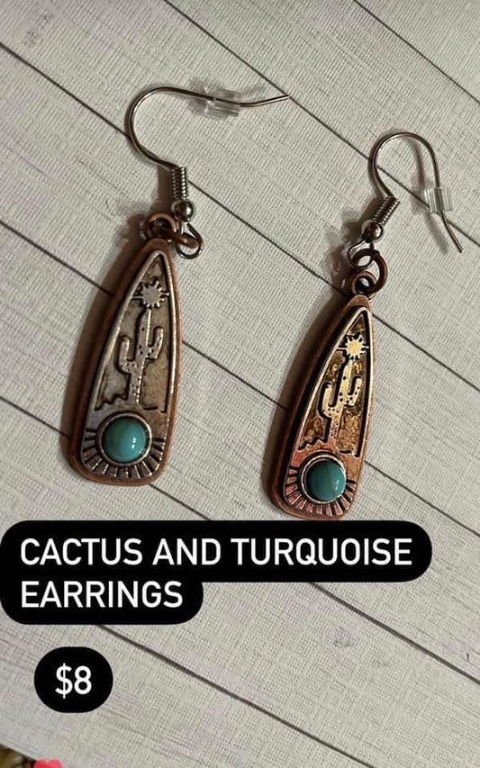 cactus turq earrings