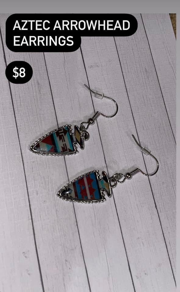 aztec arrowhead earrings