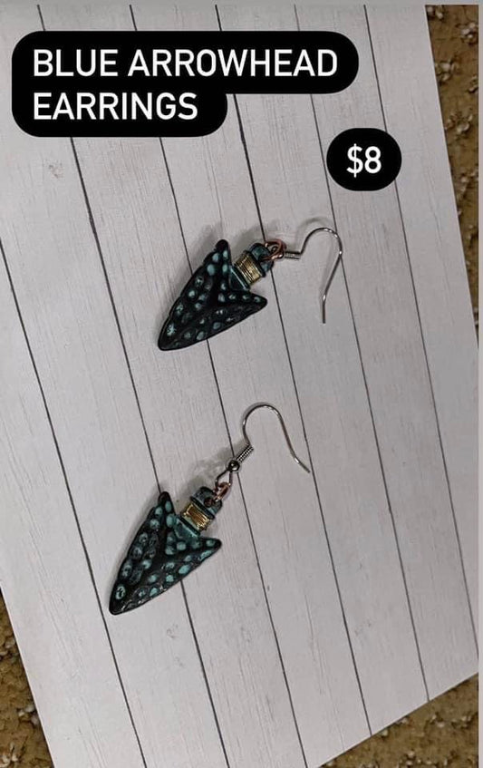 blue arrowhead earrings