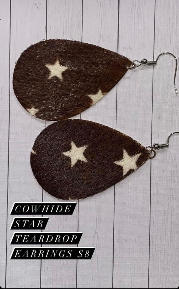 cowhide star teardrop