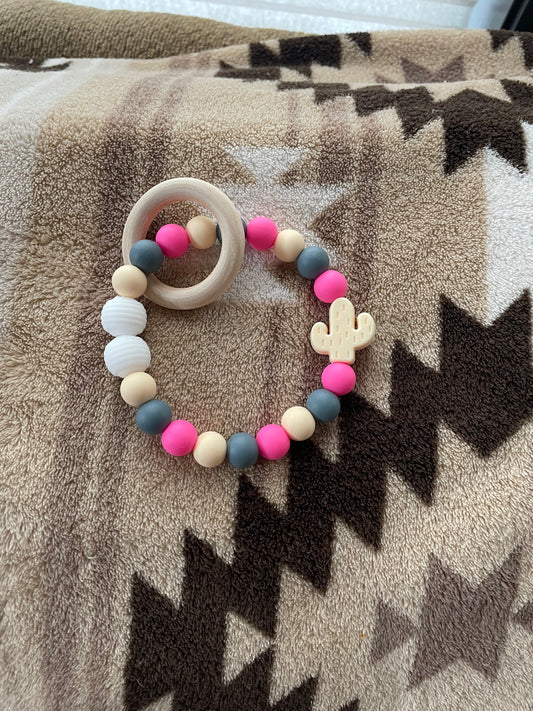 pink and tan teether