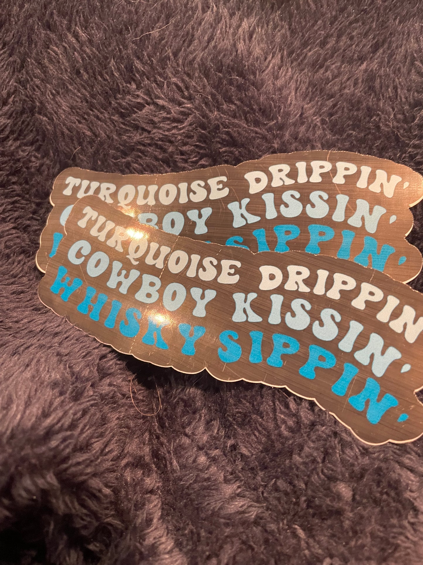 turquoise, cowboy, whisky sticker