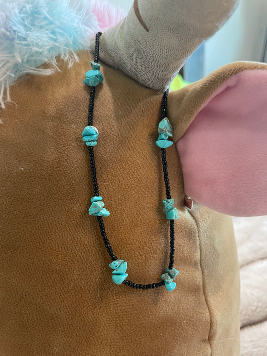 turquoise and black necklace